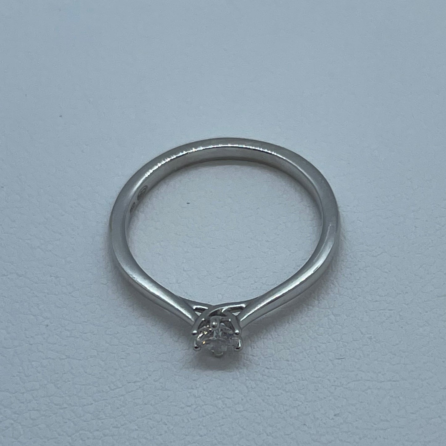 Bague Solitaire Or Blanc 18K Taille-50