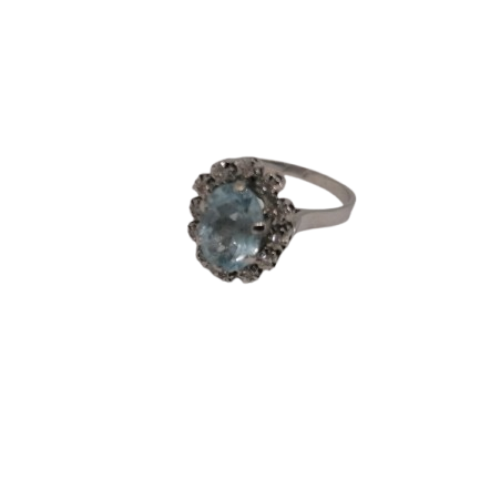 Bagues Marguerite en Or Blanc 18K Taille-58