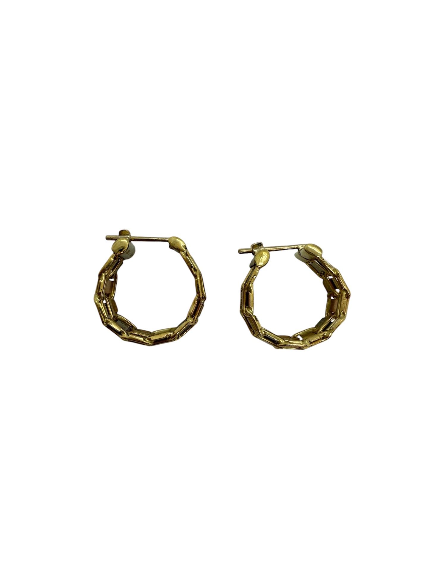 Boucles d'oreilles créoles en or tricolore 18K 10.47 Grs