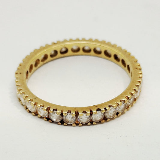 Tour complet en or jaune 18K avec oxyde de zirconium 2.88g - taille 58