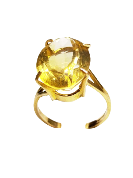 Bague Citrine en Or Jaune 18K Taille-59