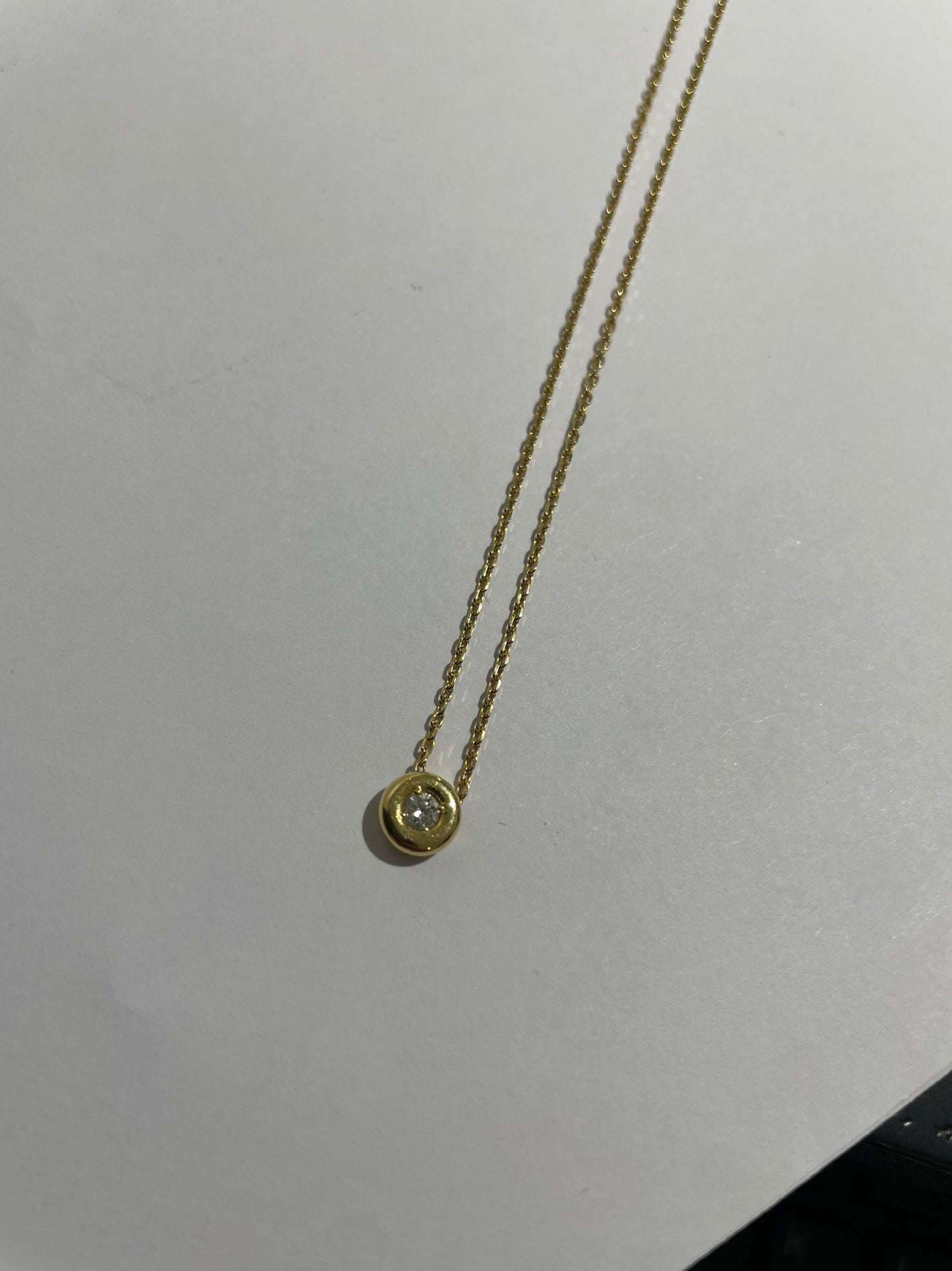 Collier Princesse Or Jaune avec Diamant 0.3cm