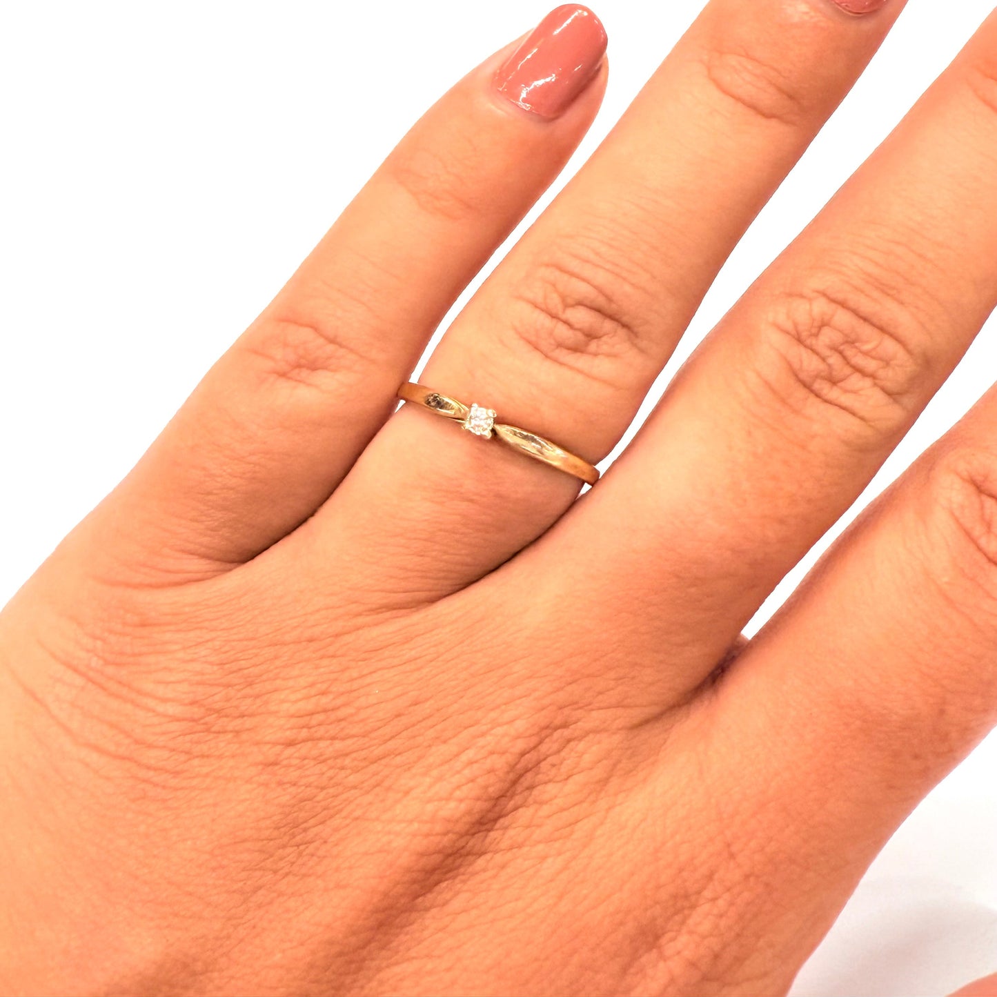 Solitaire en or jaune 18k Taille-55