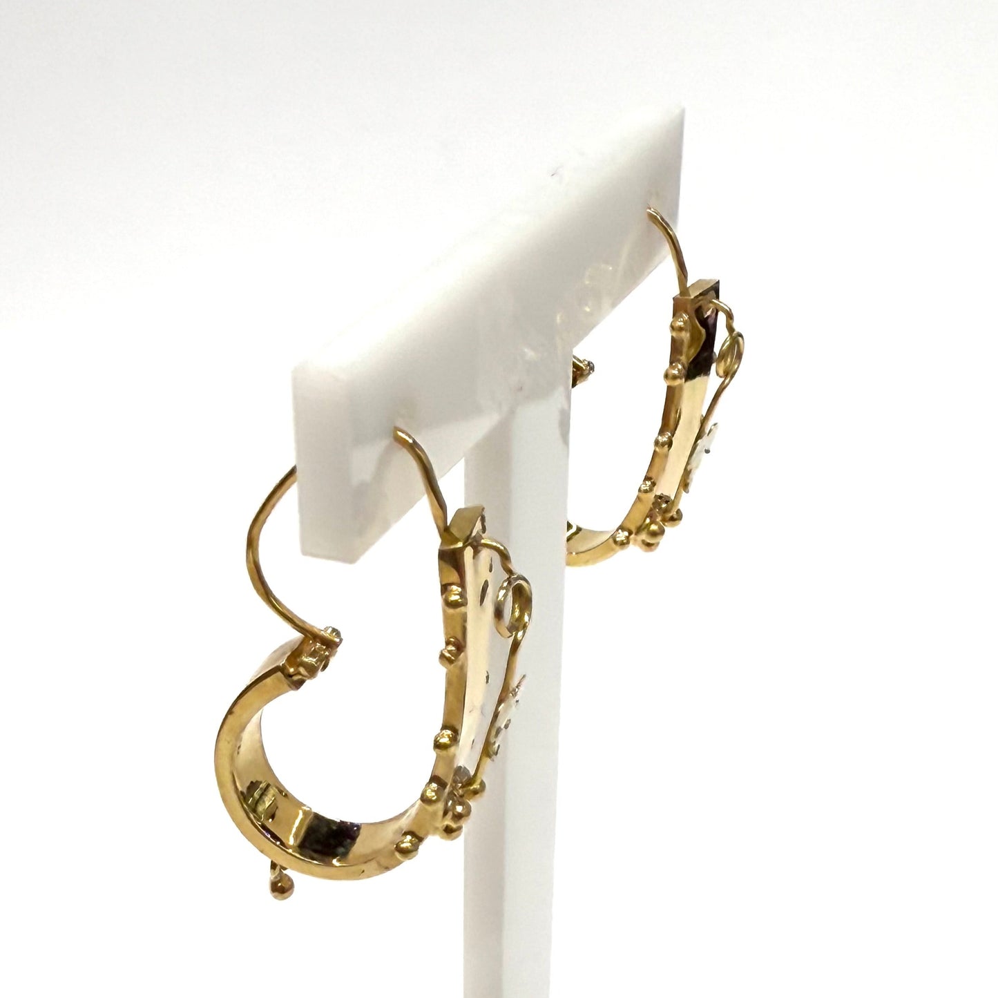 Boucles d'oreilles Or Jaune Dormeuses 18k 3.20 Grs
