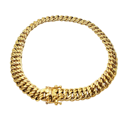 Bracelet maille américaine en Or Jaune 18k 10.62 Grs