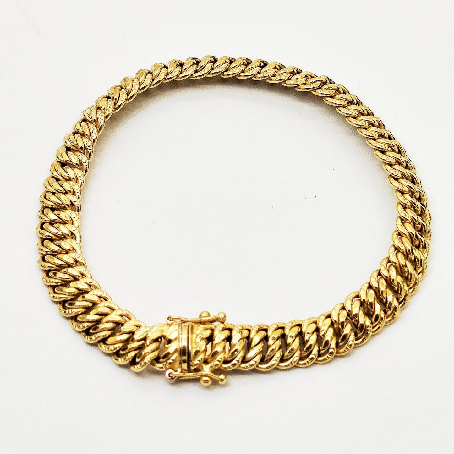 Bracelet maille américaine en Or Jaune 18k 10.62 Grs