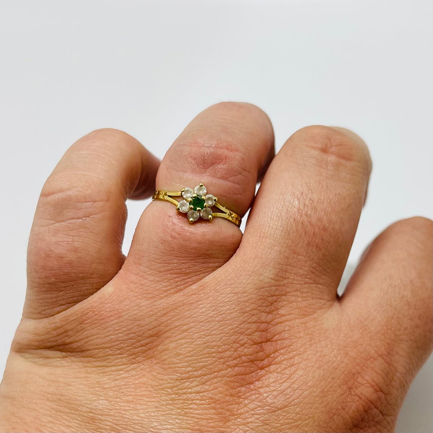 Bague Marguerite en Or Jaune 18K Taille-54