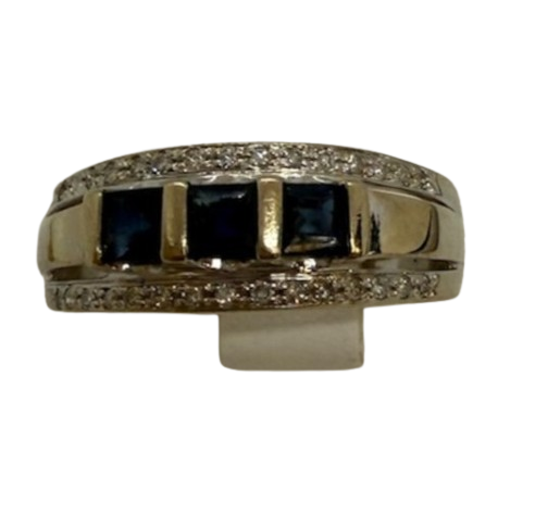 Bague demi tour en or blanc 18K Taille-56