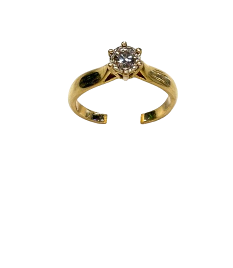 Solitaire en Or Jaune 18k Taille-53