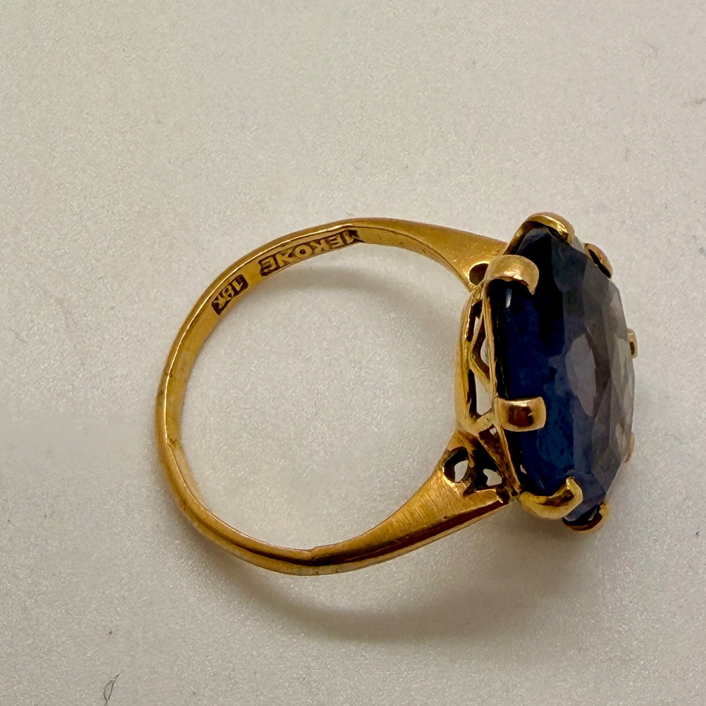 Bague en Or Jaune et Améthyste 18K -Taille 51