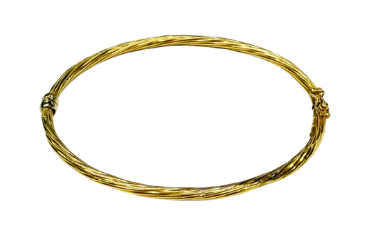 Jonc torsadé en Or Jaune 18K 4.20 Grs