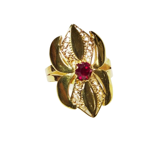 Bague en Or Jaune 14K Taille-56