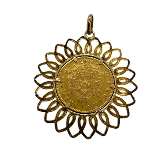 Pendentif pièce en Or Jaune 18k 10,50grs