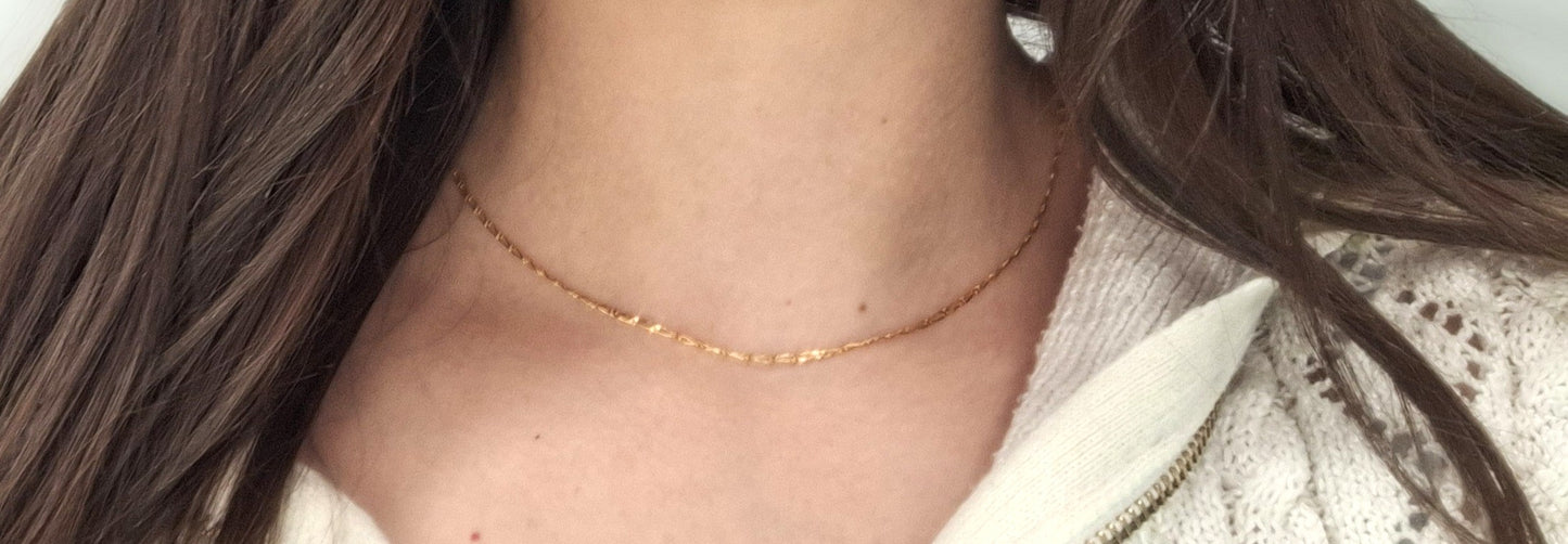 Collier Princesse en Or Jaune 18K Anneau Ressort