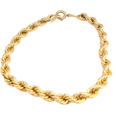 Bracelet en Or Jaune 18K Maille Torsadé 5.99 Grs