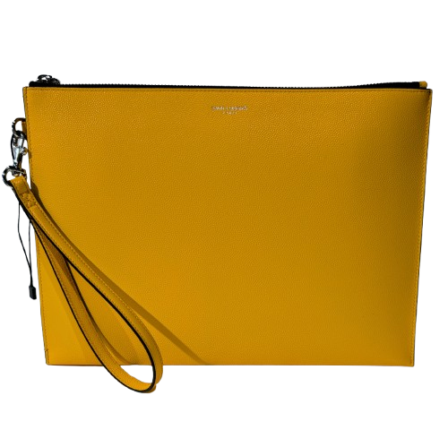 Etui pour tablette en cuir Saint Laurent jaune