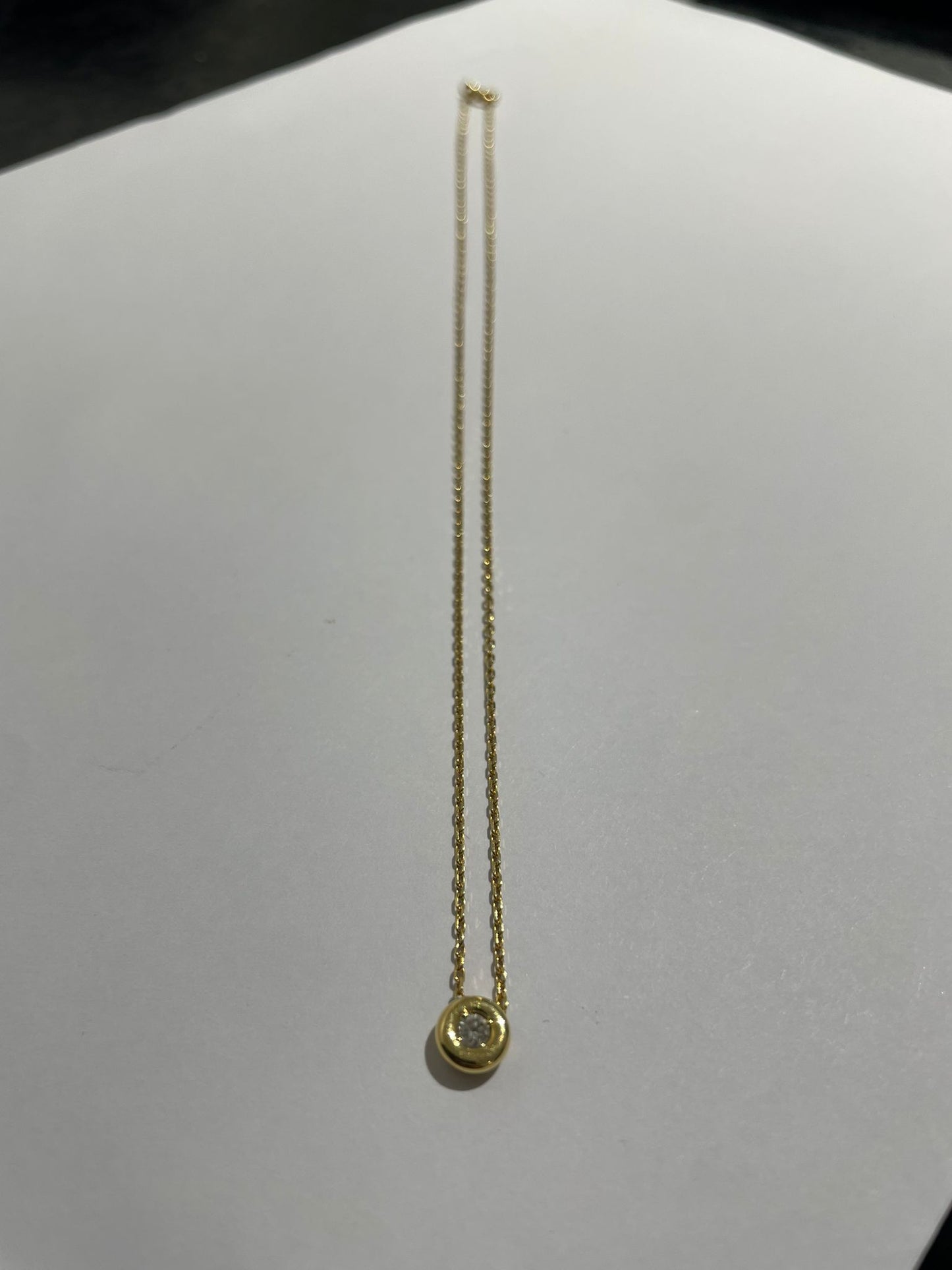Collier Princesse Or Jaune avec Diamant 0.3cm