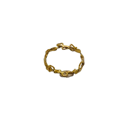 Bague Maille Fantaisie en Or Jaune 18K 2.17 Grs - Taille 56