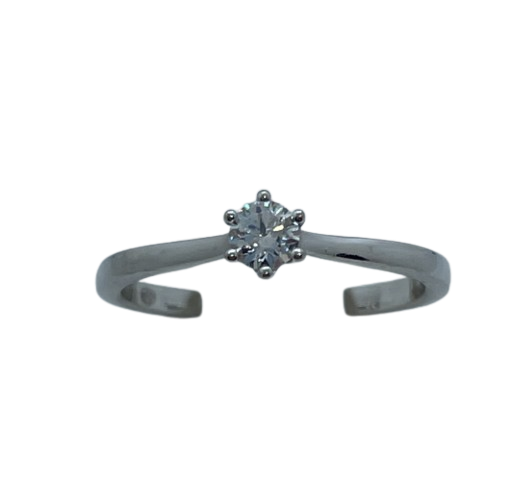 Bague Solitaire Or Blanc 18K Taille-50