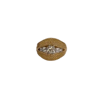 Bague Ancienne en Or Jaune 18K Taille-57