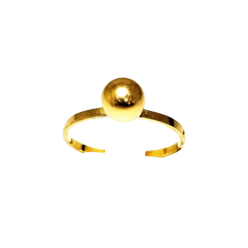 Solitaire en Or Jaune 18K avec Perle en Or - T53