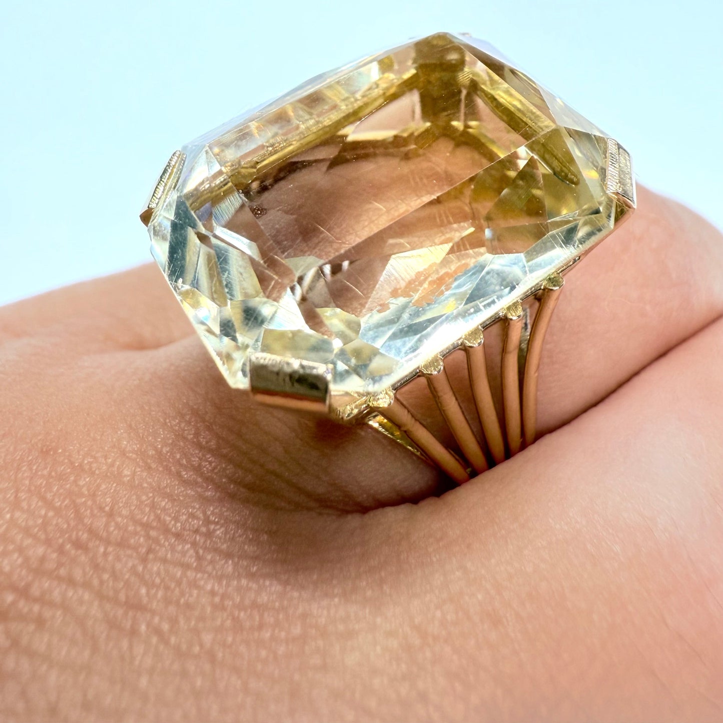 Bague en Or Jaune 18K avec Citrine – T 53