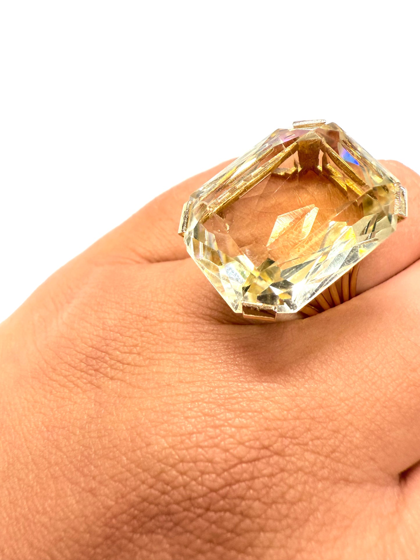 Bague en Or Jaune 18K avec Citrine – T 53