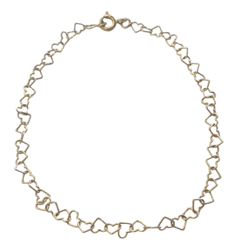 Bracelet Fantaisie Cœur Or Jaune 18k longueur - 19cm