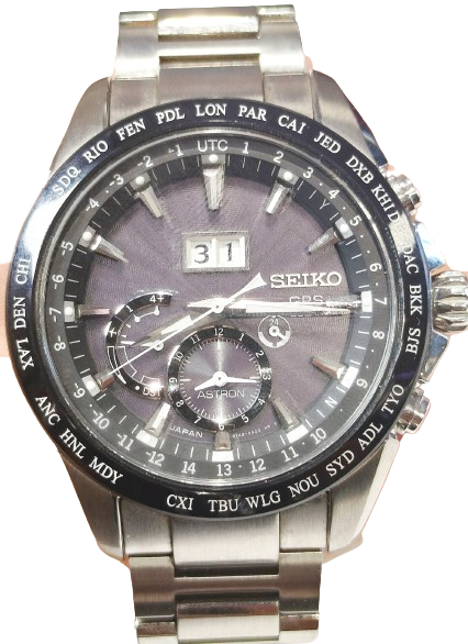 Montre Seiko Astron SBX149, Chronographe, Acier Noir, 2010 Très Bon Etat