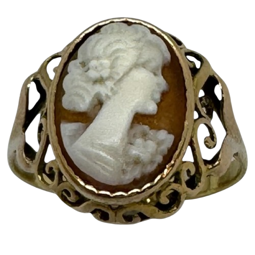 Bague Camée Or Jaune 18 Carats - Taille 60