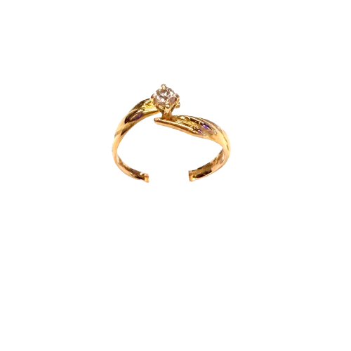 Solitaire en diamant en or jaune 18k Taille-54