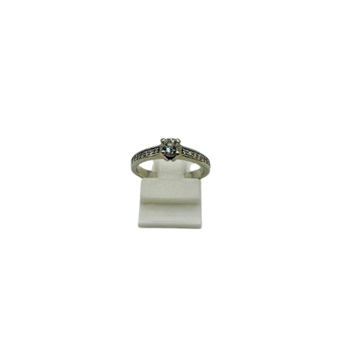 Bague Demi Tour en Or Gris 18K Taille-51