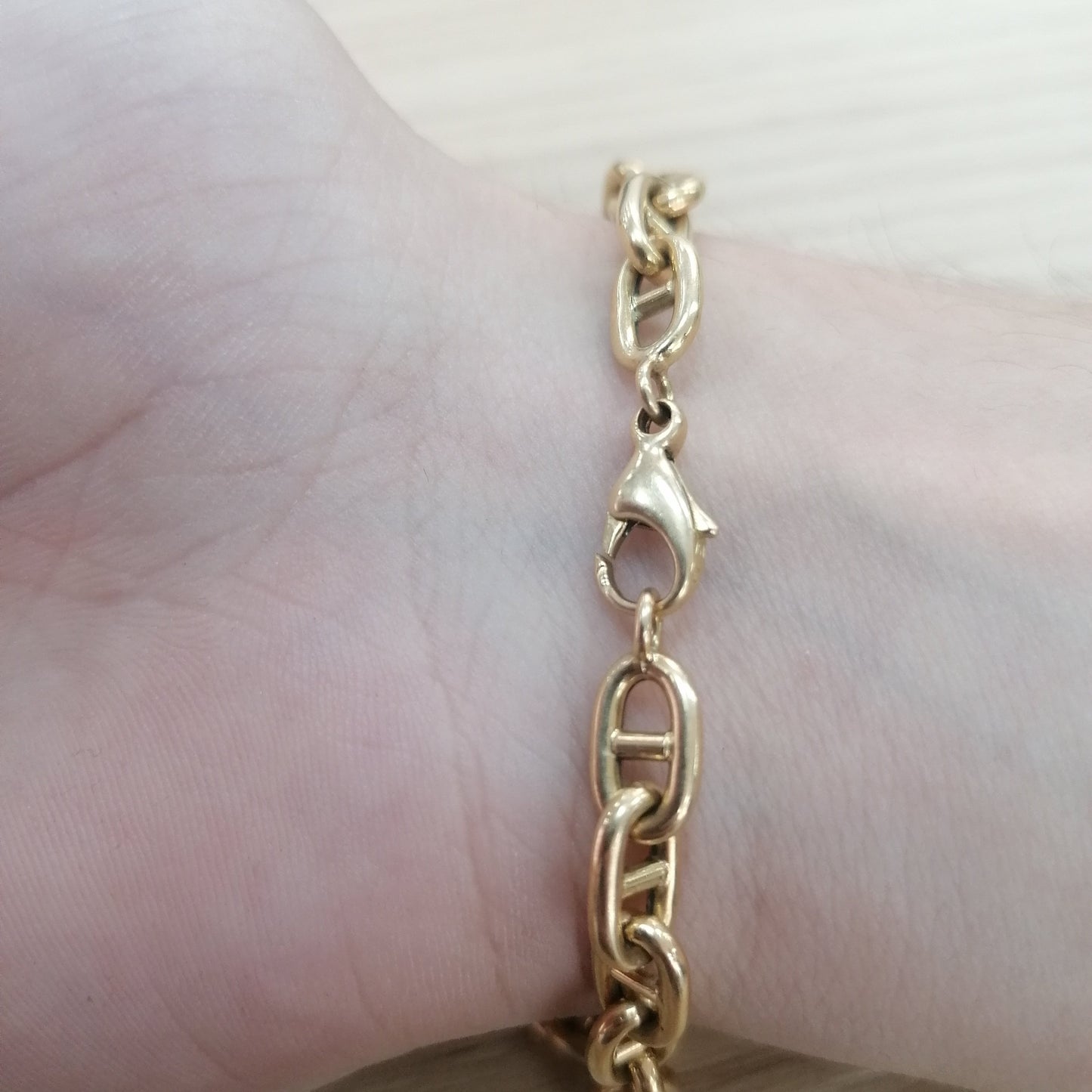 Bracelet maille marine en or jaune 18K 9.44 Grs