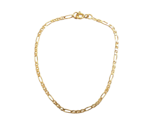 Bracelet Maille Figaro Or Jaune 18K 2.06 Grs