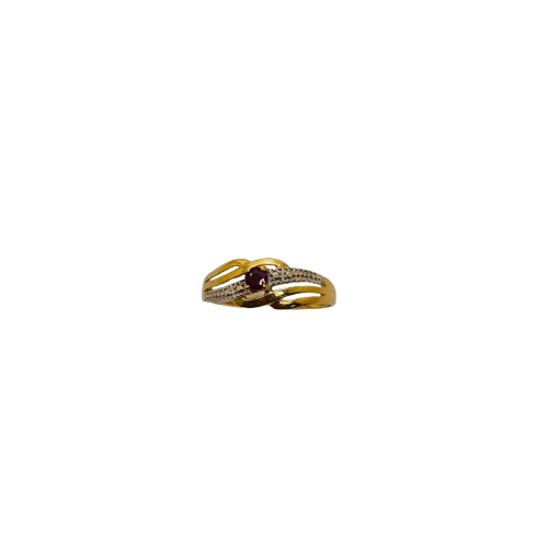 Bague en or 18 carats avec rubis – T52