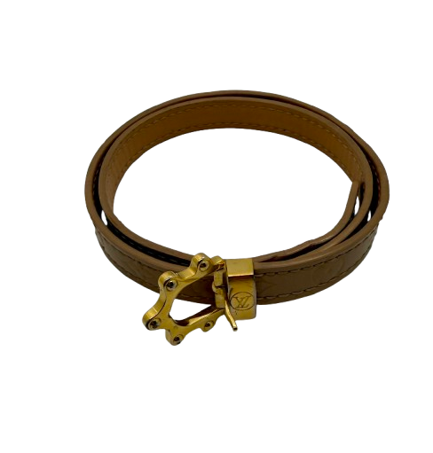 Bracelet Triple Tour Louis Vuitton Cuir Vernis Noir
