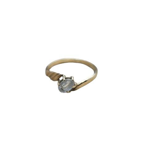 Bague Solitaire en Or Jaune 18 Carats avec Oxyde de Zirconium - T 53