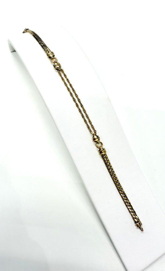 Bracelet en or 18k torsadé et maille anglaise