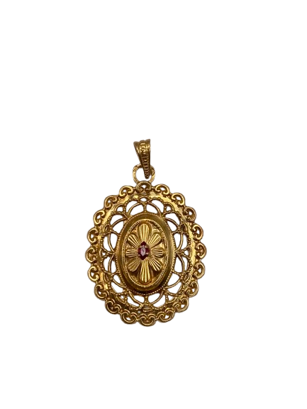 Pendentif Médaillon Or Jaune 18K 3.13 Grs