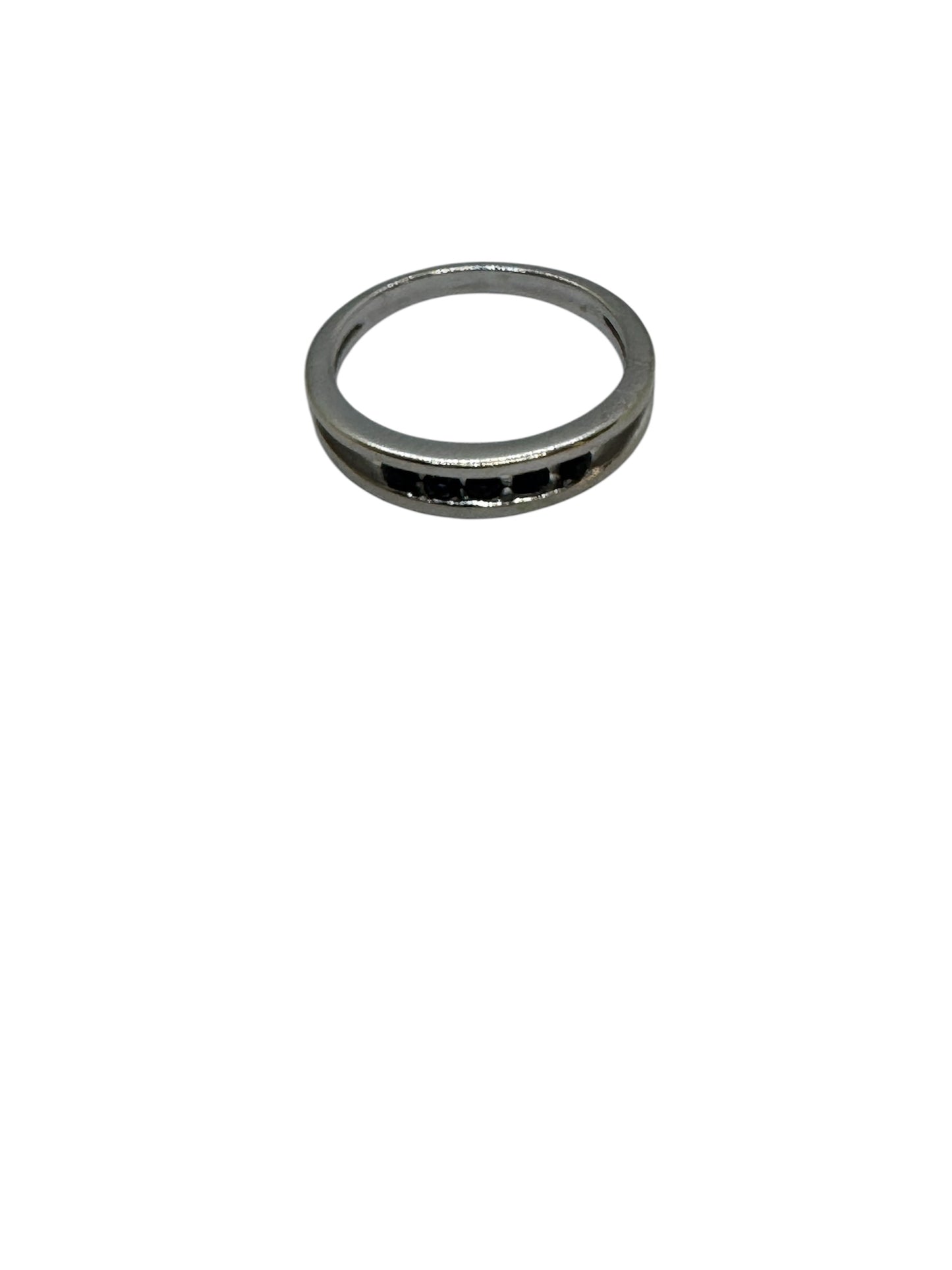 Bague Demi-Tour Or Blanc 18K et Saphirs Naturels