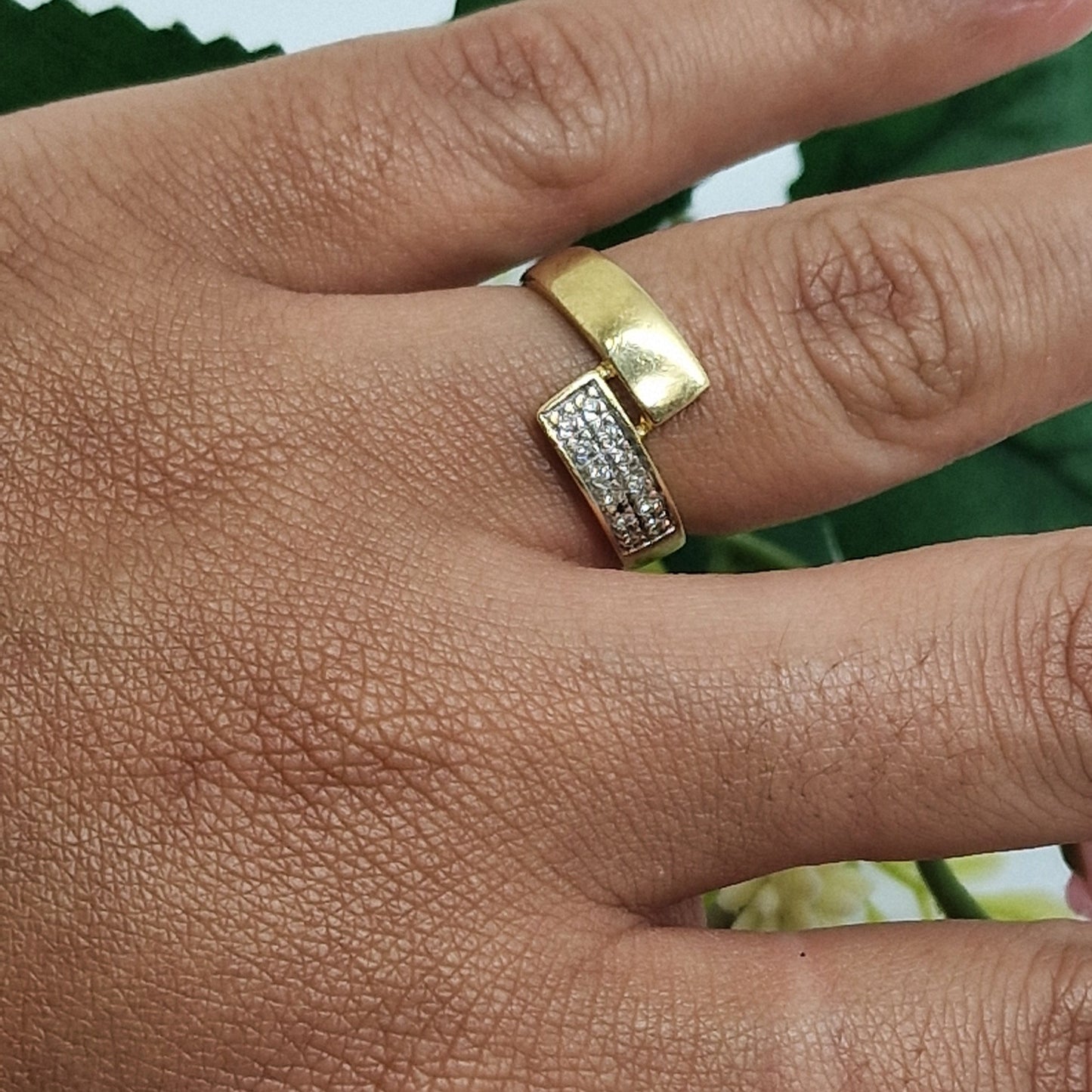 Bague en Or 18K avec Diamants 2.45 Grs - Taille 54
