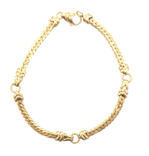 Bracelet Maillon Anglaise en Or Jaune 18K 8.27 Grs
