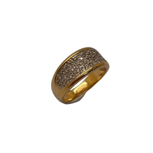 Alliance en Or Jaune et Or Gris 18K avec 34 diamants 5.14 Grs - Taille 52
