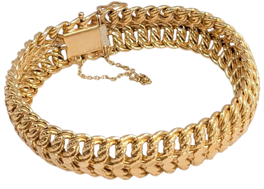 Bracelet Maillon Or Jaune 18K Maille Américaine 24.54 Grs