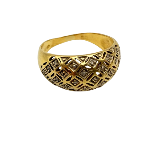Bague Ancienne en Or Jaune 18 Carats - T 58