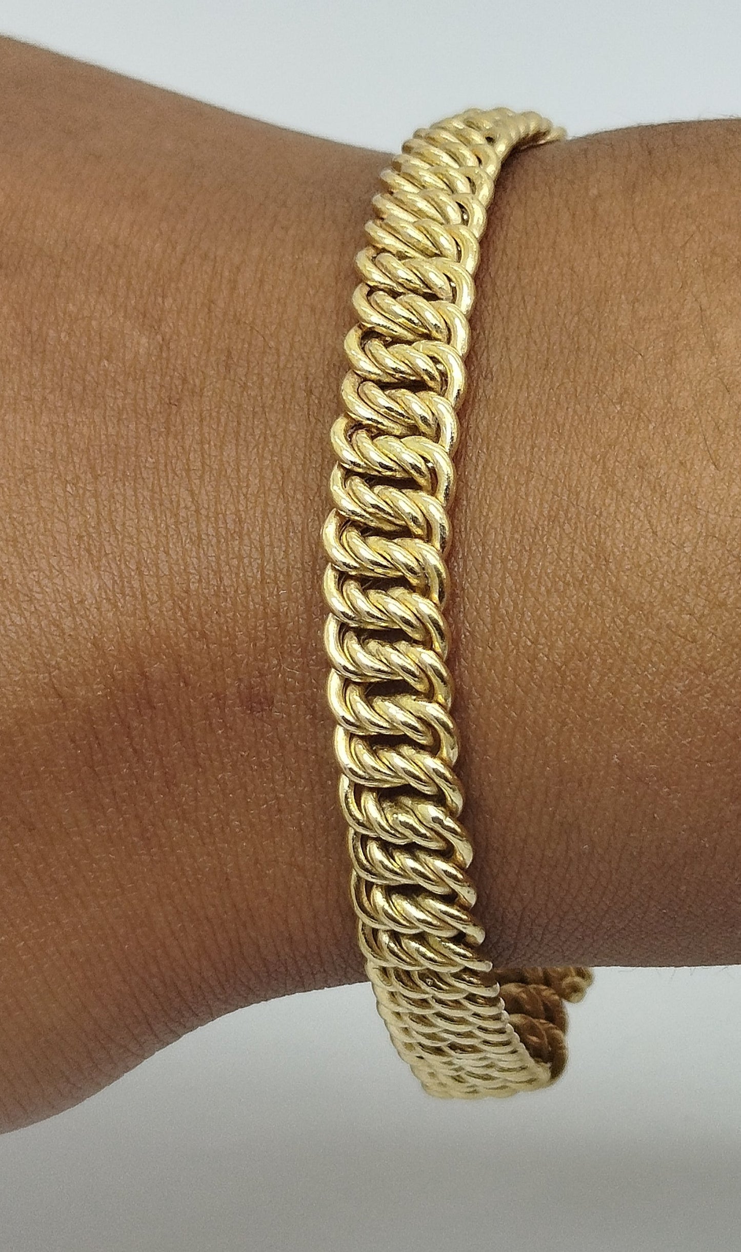 Bracelet maille américaine en Or Jaune 18k 10.62 Grs