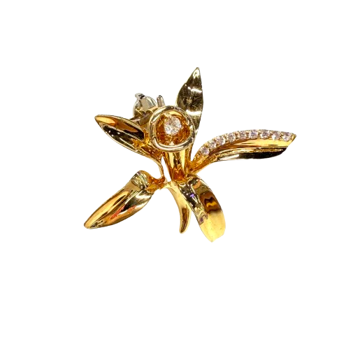 Pendentif Fleur de Vanille en Or Jaune 18k 5.23 Grs