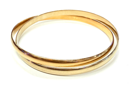 Bracelet Jonc 2 Joncs Or Blanc et Or Rose 18k 38.22 Grs