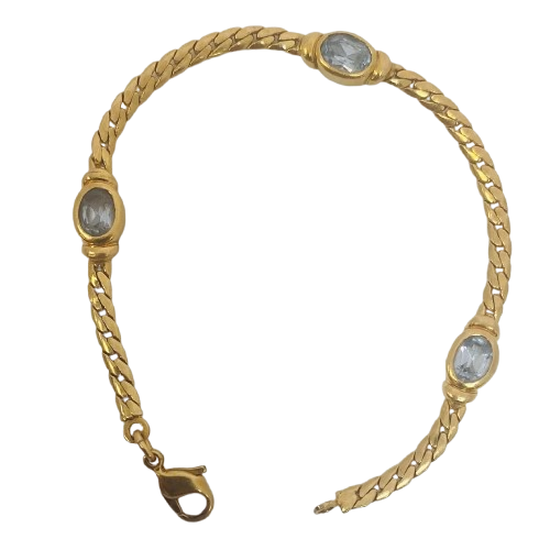 Bracelet or avec Aigue Marine