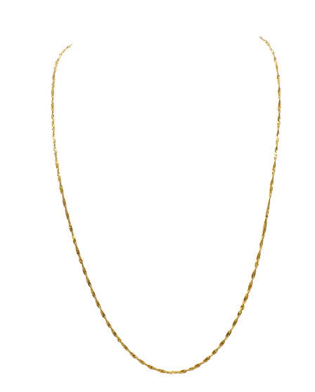 Collier Torsadée en Or Jaune 24k 4.34 Grs